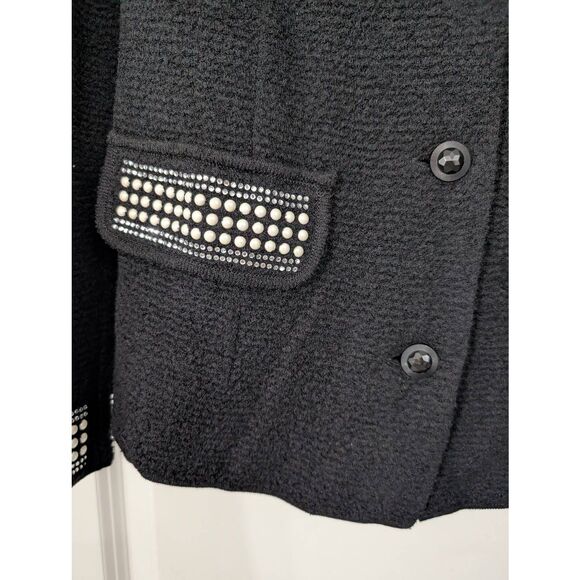 Stizzoli Tweed Blazer women's Small*** black white textured Italy Vintage - Picture 4 of 8